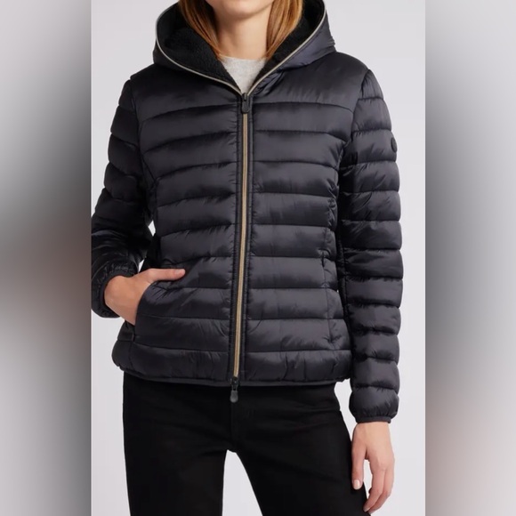 SAVE THE DUCK Elvira Quilted Water Repellent Hooded Puffer Jacket NWT Size 2/M - Picture 1 of 15